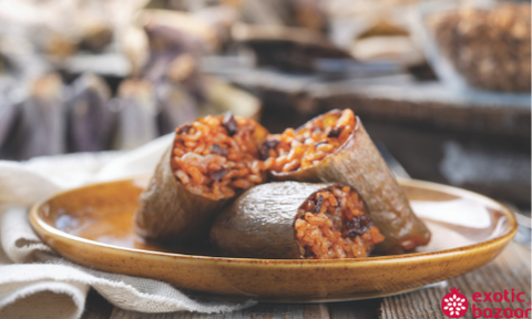 Melting Stuffed Eggplant With Tunisian Shakshuka meal base