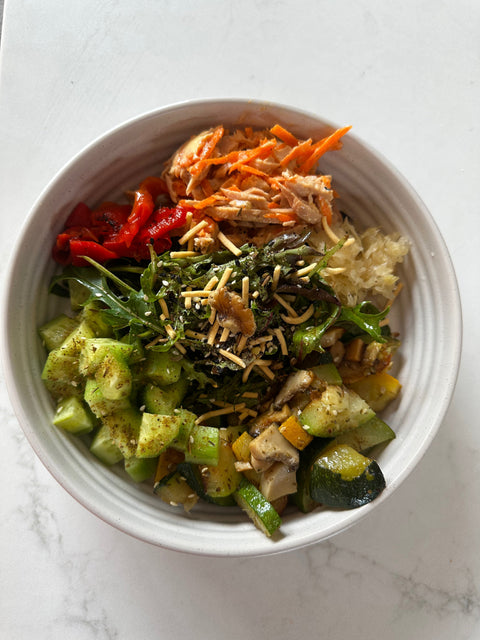 Tuna Poke Bowl with Exotic Bazaar's Dukkah and Lebanese Za'atar Vegetables